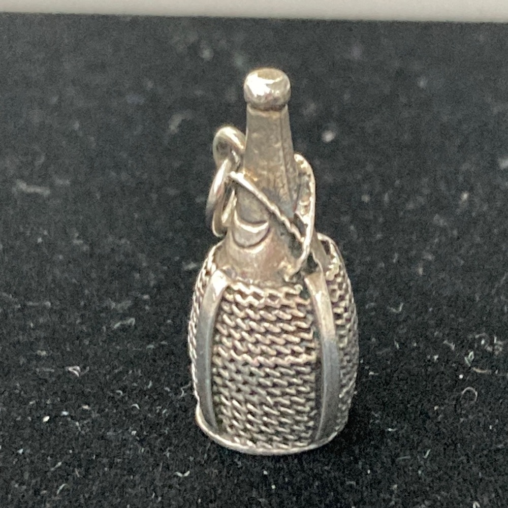 Sterling silver chianti Italian wine bottle charm